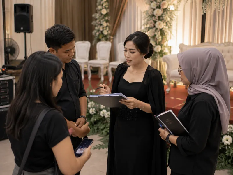Briefing MC bersama penyelenggara sebelum rangkaian acara dimulai