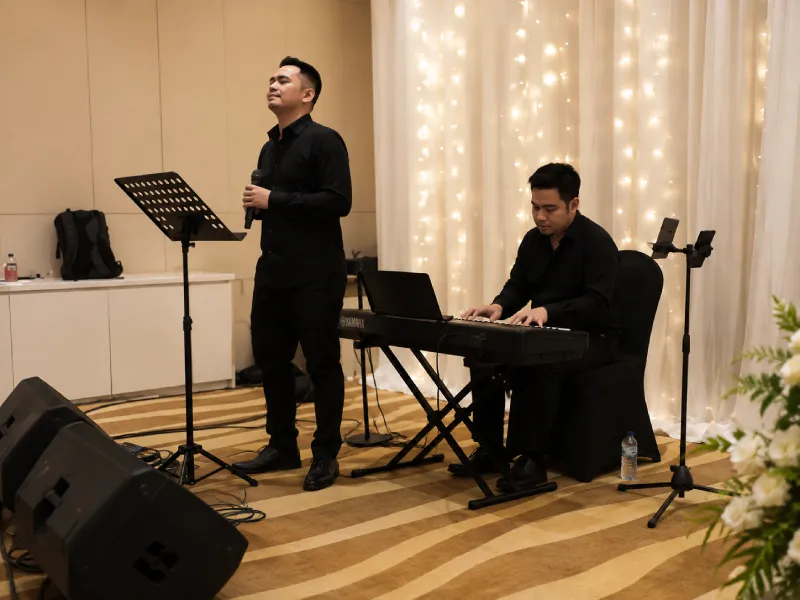 Organ tunggal dan penyanyi Soundstarina mengisi acara syukuran keluarga di Jakarta Timur