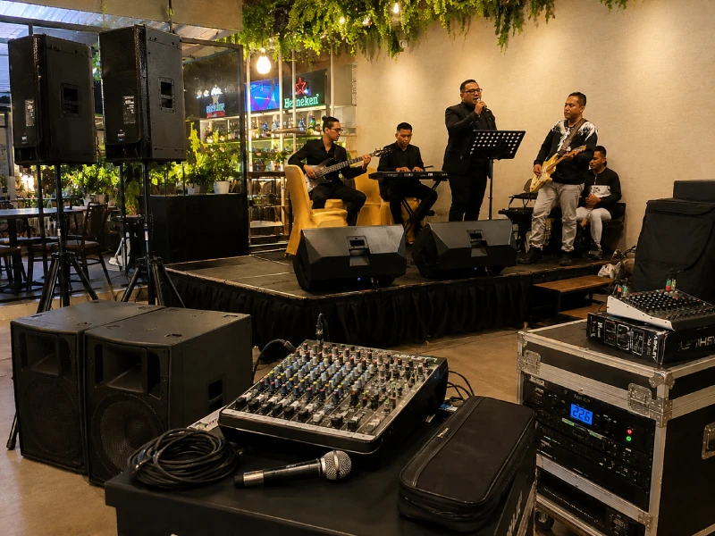 Perangkat sound system dan alat musik Soundstarina siap dikirim ke venue acara