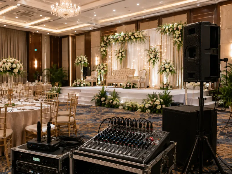 Setup sound system pernikahan di ballroom dan gedung pertemuan wilayah Jakarta Timur